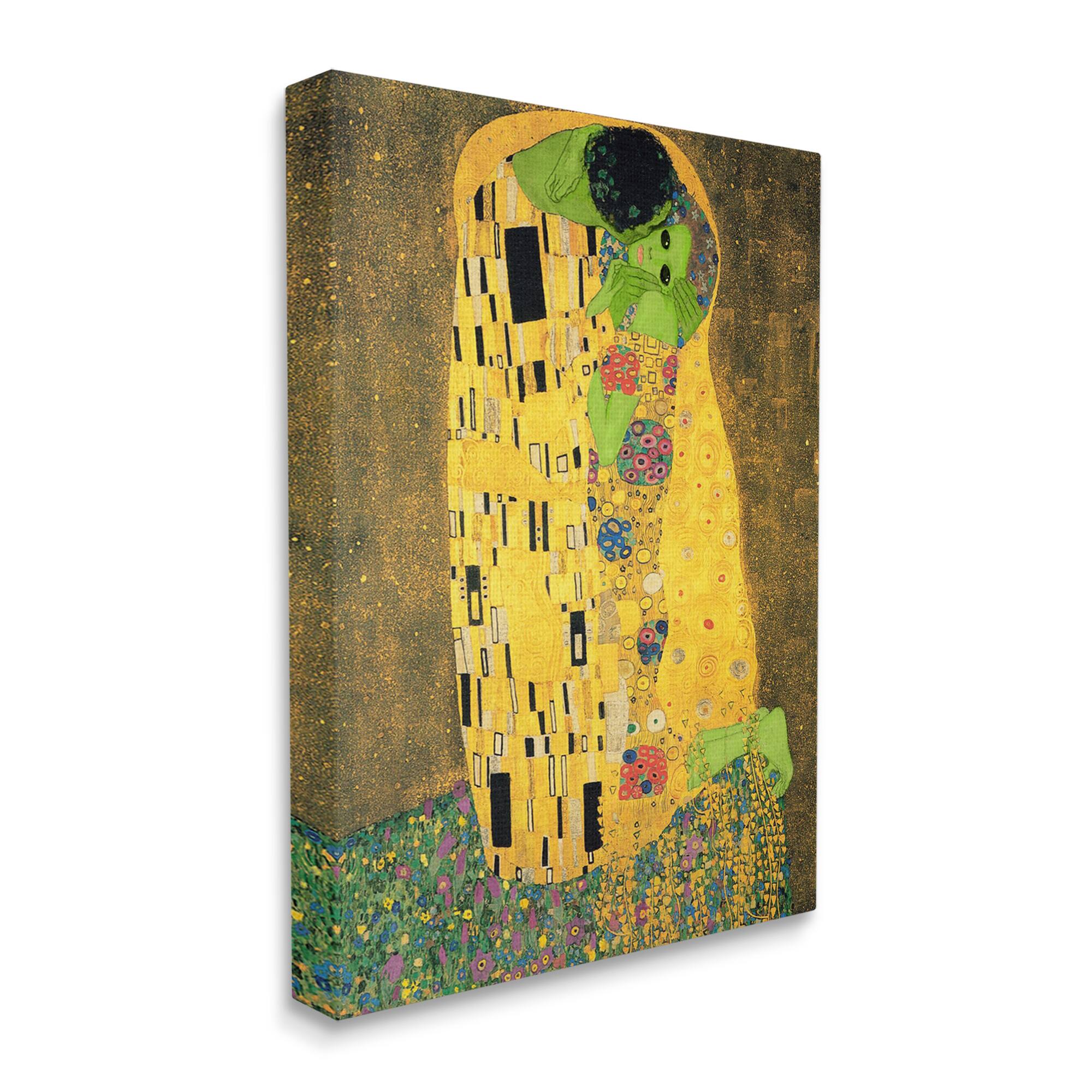 Stupell Industries Funny Classic Klimt Aliens Canvas Wall Art